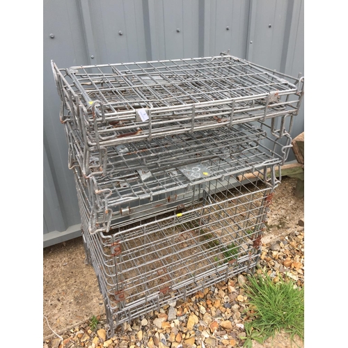 3 - 3 X FOLDING METAL CRATES