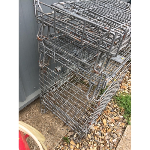 3 - 3 X FOLDING METAL CRATES
