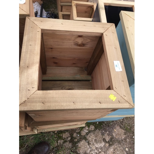 34 - 3 WOODEN PLANTERS