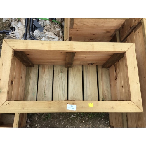 39 - 2 X WOODEN PLANTERS