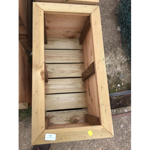 42 - 2 X WOODEN PLANTERS