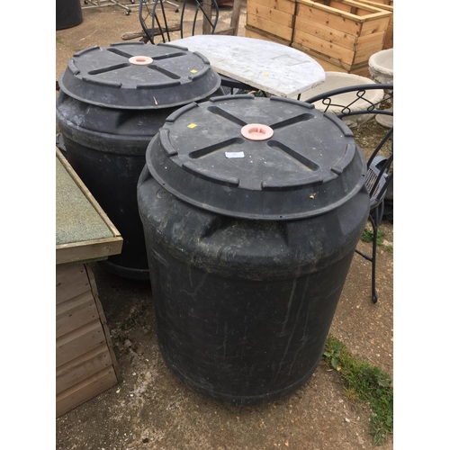 48 - 2 X SEALABLE BLACK PLASTIC TUBS