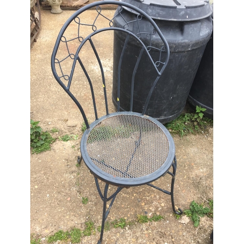 49 - GARDEN TABLE WITH 2 CHAIRS & 1 PIECE OF MARBLE