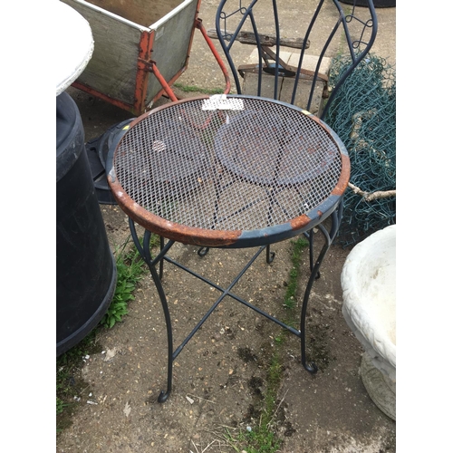 49 - GARDEN TABLE WITH 2 CHAIRS & 1 PIECE OF MARBLE