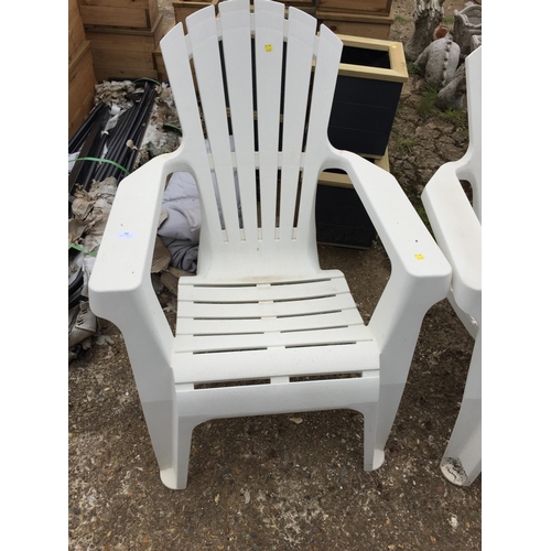 50 - 2 LARGE WHITE GARDEN CHAIRS