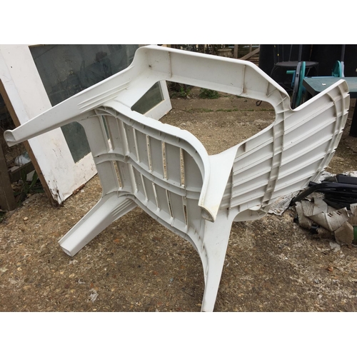 50 - 2 LARGE WHITE GARDEN CHAIRS