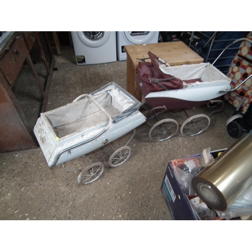 127 - 2 VINTAGE TRIANG PRAMS