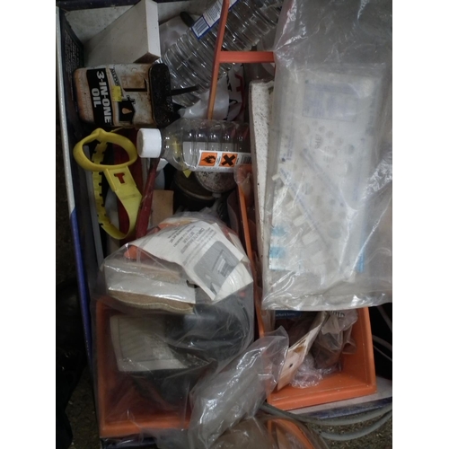 128 - LARGE QUANTITY OF GARAGE/SHED MISC. TOOLS, SCREWS ETC.