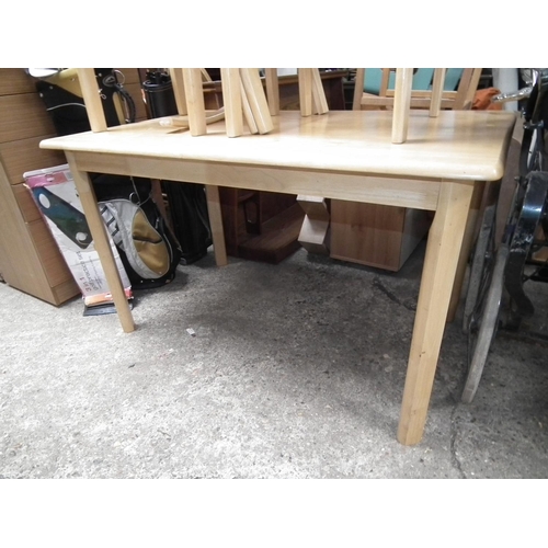 132 - LIGHT DINING TABLE & 3 CHAIRS