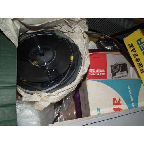 161 - SUPER 8 CINE PROJECTOR & SLIDE PROJECTOR TABLE ETC.