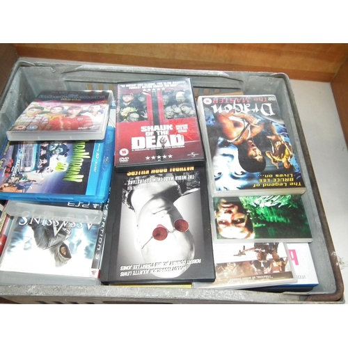 213 - UNDER BED STORAGE/BOX OF DVD'S/RECORDS