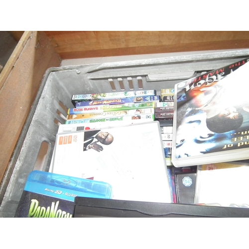 213 - UNDER BED STORAGE/BOX OF DVD'S/RECORDS