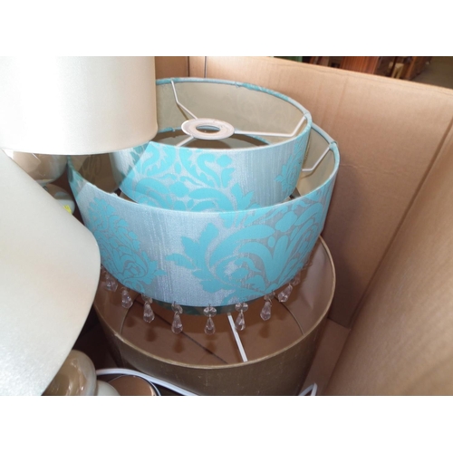 237 - 2 X LAMPS & QTY OF LAMP SHADES