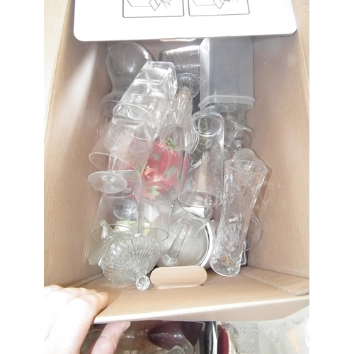 243 - 4 BOXES OF GLASS WARE