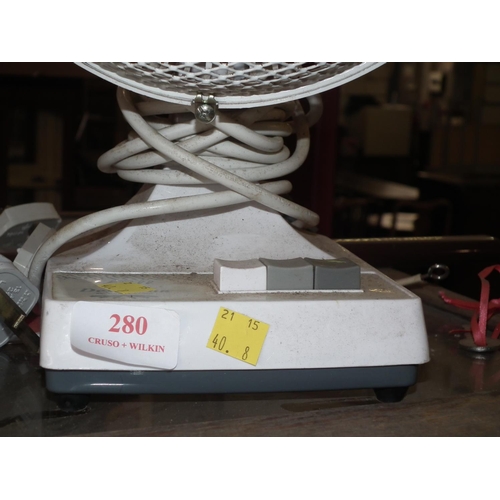 280 - ELECTRICAL DESK FAN - WARRANTED UNTIL 12 NOON ON THE TUESDAY FOLLOWING THE ABOVE SALE