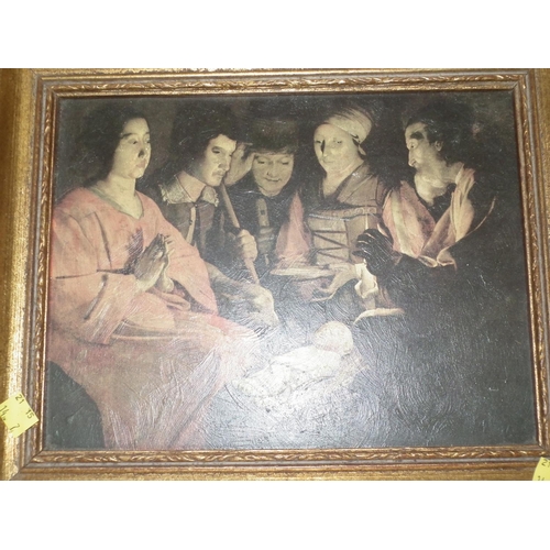 297 - FRAMED OILIGRAPH OF 'ADORATION OF CHRIST'