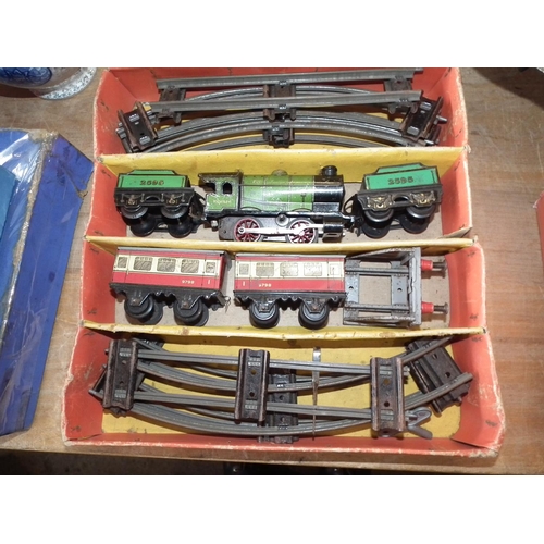 303 - BOXED HORNBY PASSENGER TRAIN SET - O GUAGE WITH KEY