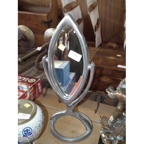 306 - DECO STYLE METAL MIRROR - STAND ALONE