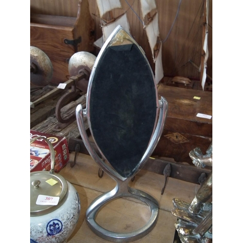 306 - DECO STYLE METAL MIRROR - STAND ALONE