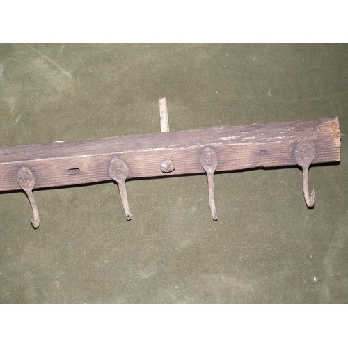 307A - OLD FARM GAME RACK (HAND MADE HOOKS)