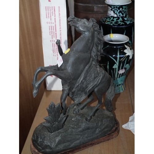 339 - METAL HORSE SCULPTURE