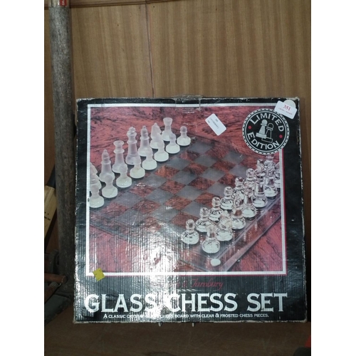 351 - GLASS CHESS SET