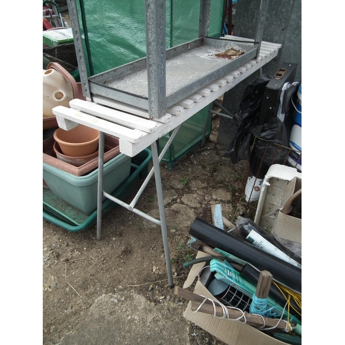 36 - 2 X GREENHOUSE BENCHES/TABLES