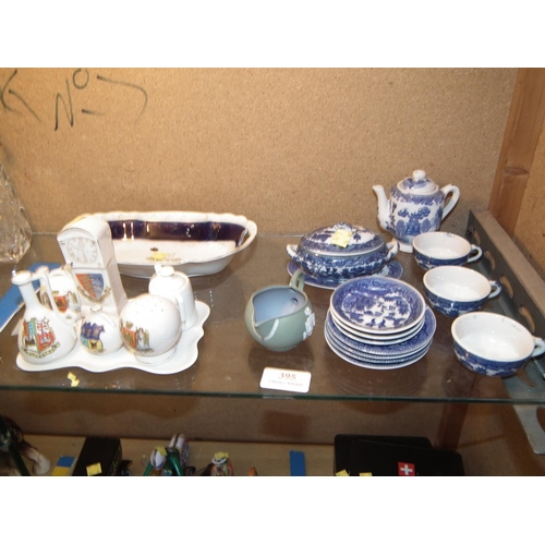 395 - CHILDS PART TEASET & 9 NORFOLK ARMORIAL PIECES