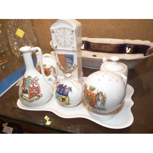 395 - CHILDS PART TEASET & 9 NORFOLK ARMORIAL PIECES