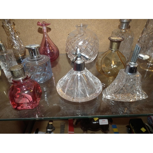 396 - QTY OF PERFUME BOTTLES (1 SILVER TOP)