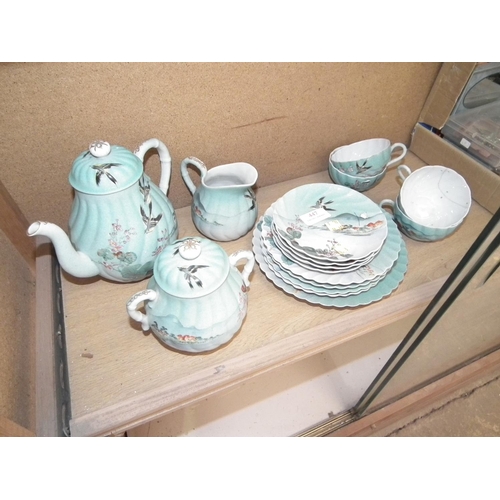 447 - ORIENTAL SALT GLAZED TEASET