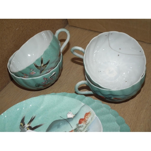 447 - ORIENTAL SALT GLAZED TEASET