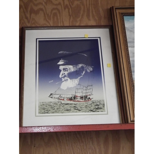 450 - CESIL ALDIN PICTURE & BOAT PICTURE (SIGNED)