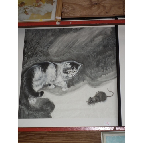 452 - PAIR OF ORIGINAL CAT PASTELS