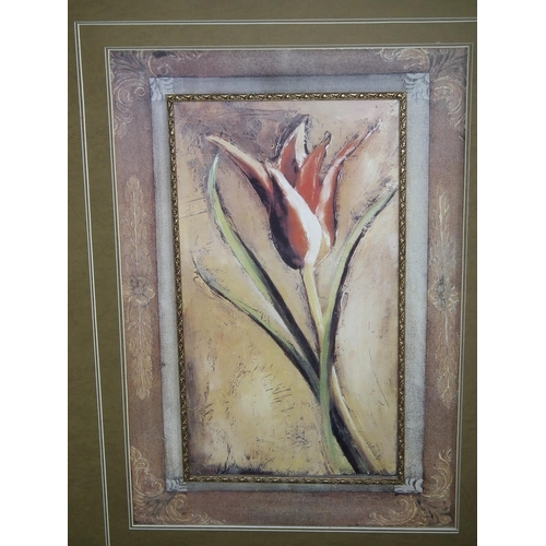 463 - LARGE FRAMED CONTEMPORARY PRINT (TULIP)