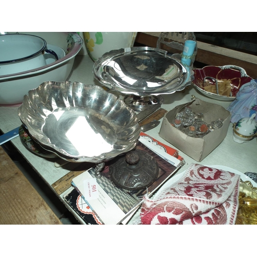 501 - BOX OF ASSORTED CHINA & SILVER PLATE