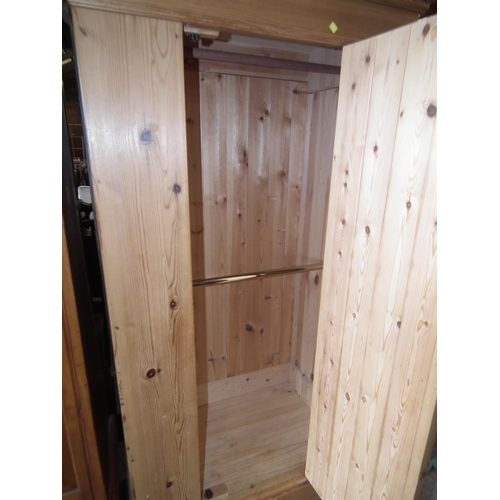 519 - PINE WARDROBE (SOLID) WITH DRAWER