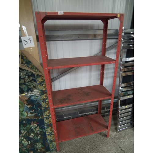 85 - RED METAL SHELVES