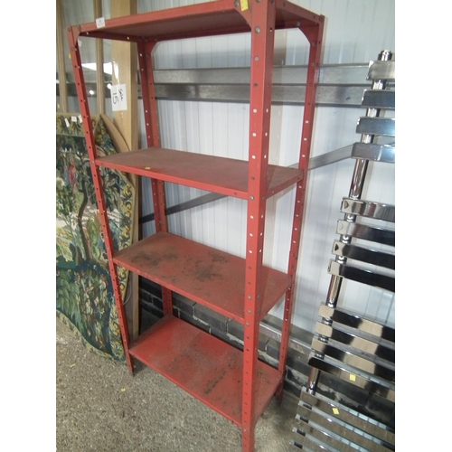 85 - RED METAL SHELVES