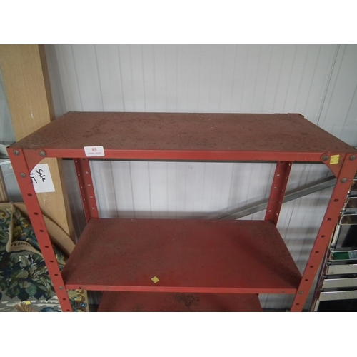 85 - RED METAL SHELVES