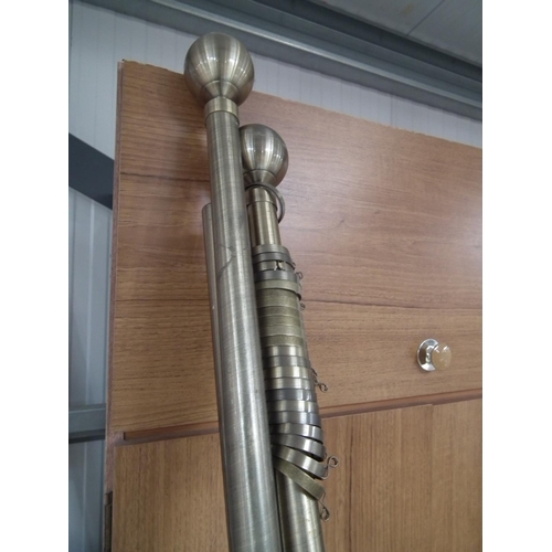 89 - 2 X CURTAIN RAILS - ANTIQUE BRASS