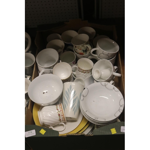 174 - 3 X BOXES OF CHINA/GLASSWARE