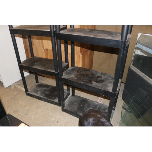 572 - 2 X TALL BLACK SHELVES