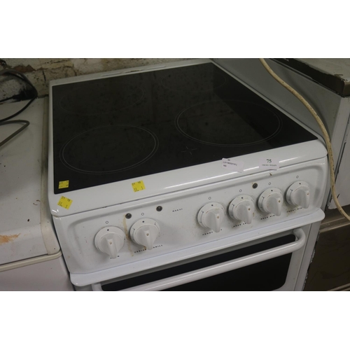 75 - HOTPOINT DOUBLE OVEN - WARRANTED UNTIL 12 NOON ON TUESDAY FOLLOWING THE ABOVE SALE