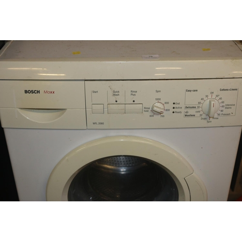 79 - BOSCH WASHING MACHINE - WARRANTED UNTIL 12 NOON ON TUEDAY FOLLOWING THE ABOVE SALE