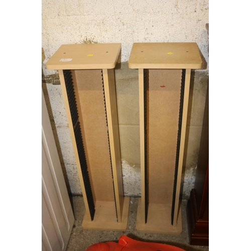 80 - 2 TALL CD RACKS & DARK UNIT