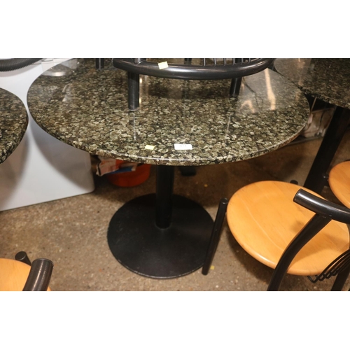 173 - LARGE ROUND MARBLE TABLE & 4 FRANZONI CHAIRS