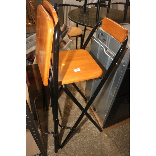 180 - PAIR OF HIGH FOLDING STOOLS