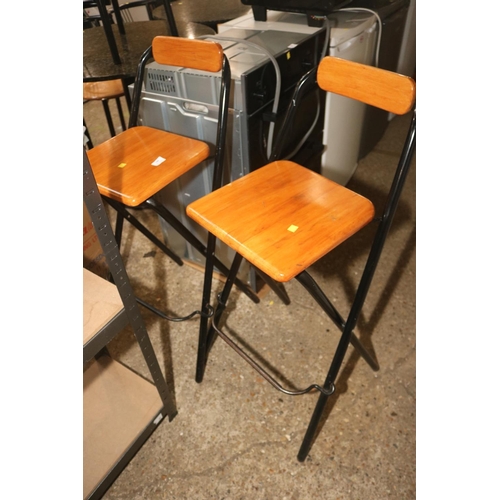 180 - PAIR OF HIGH FOLDING STOOLS