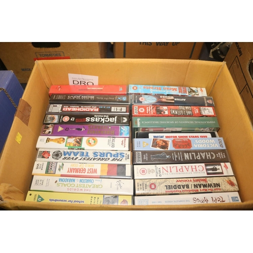 203 - SONY VHS VIDEO, TOSHIBA DVD PLAYER & BOX OF VIDEOS - WARRANTED UNTIL 12 NOON ON TUESDAY FOLLOWING TH... 